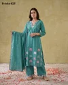 K 1135 By Naisha Mul Cotton Kurti With Bottom Dupatta
